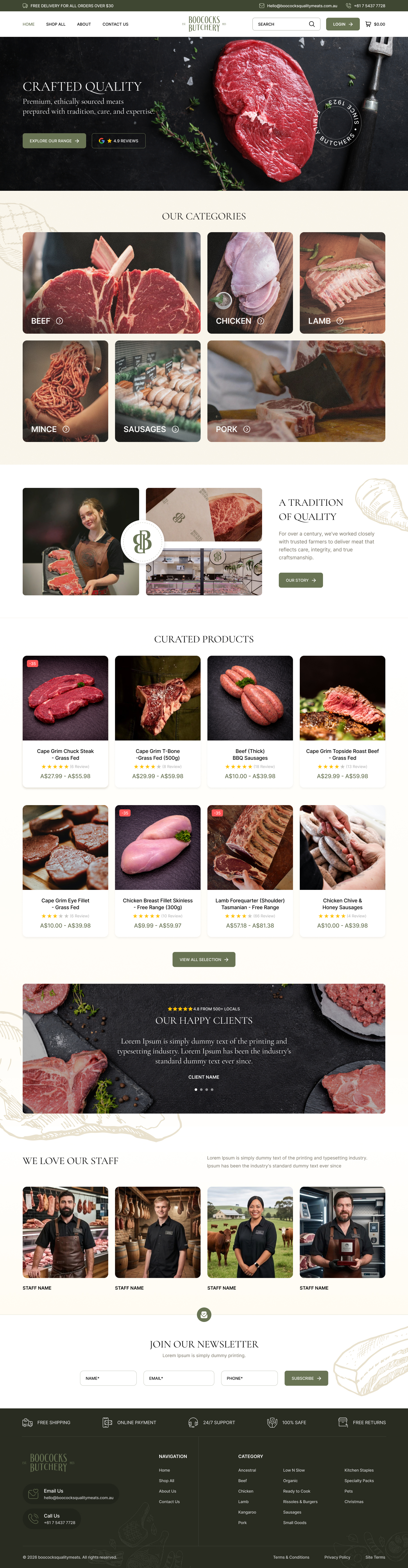 Boococks Quality Meats homepage