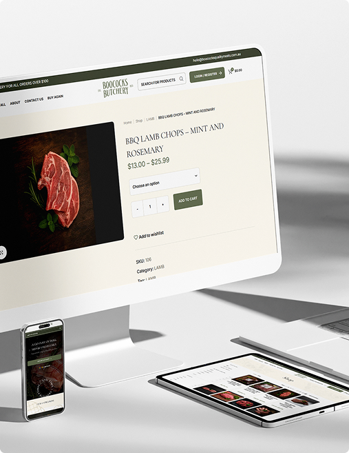 Boococks Butchery website