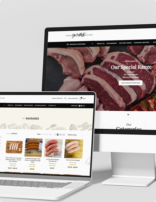 Tender Gourmet Butchery website