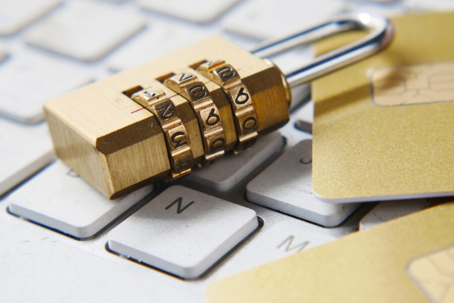 Padlock on a keyboard representing WooCommerce checkout security